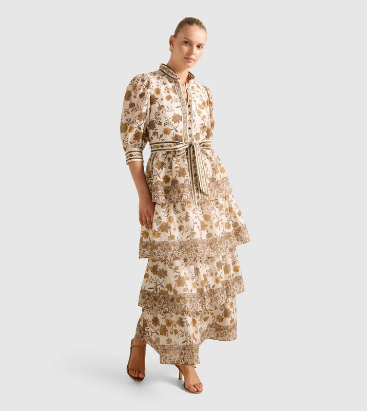 forever new  VIENNA Layered Midi Dress for Women | Best Price UAE